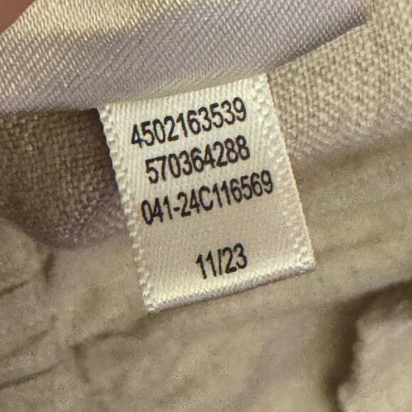 Chicos Size 3/16 Linen Ladder Trim Pull On Cropped Straight Leg Pants Breathable - Picture 11 of 11